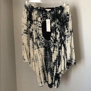 Off the shoulder, tie-dye romper